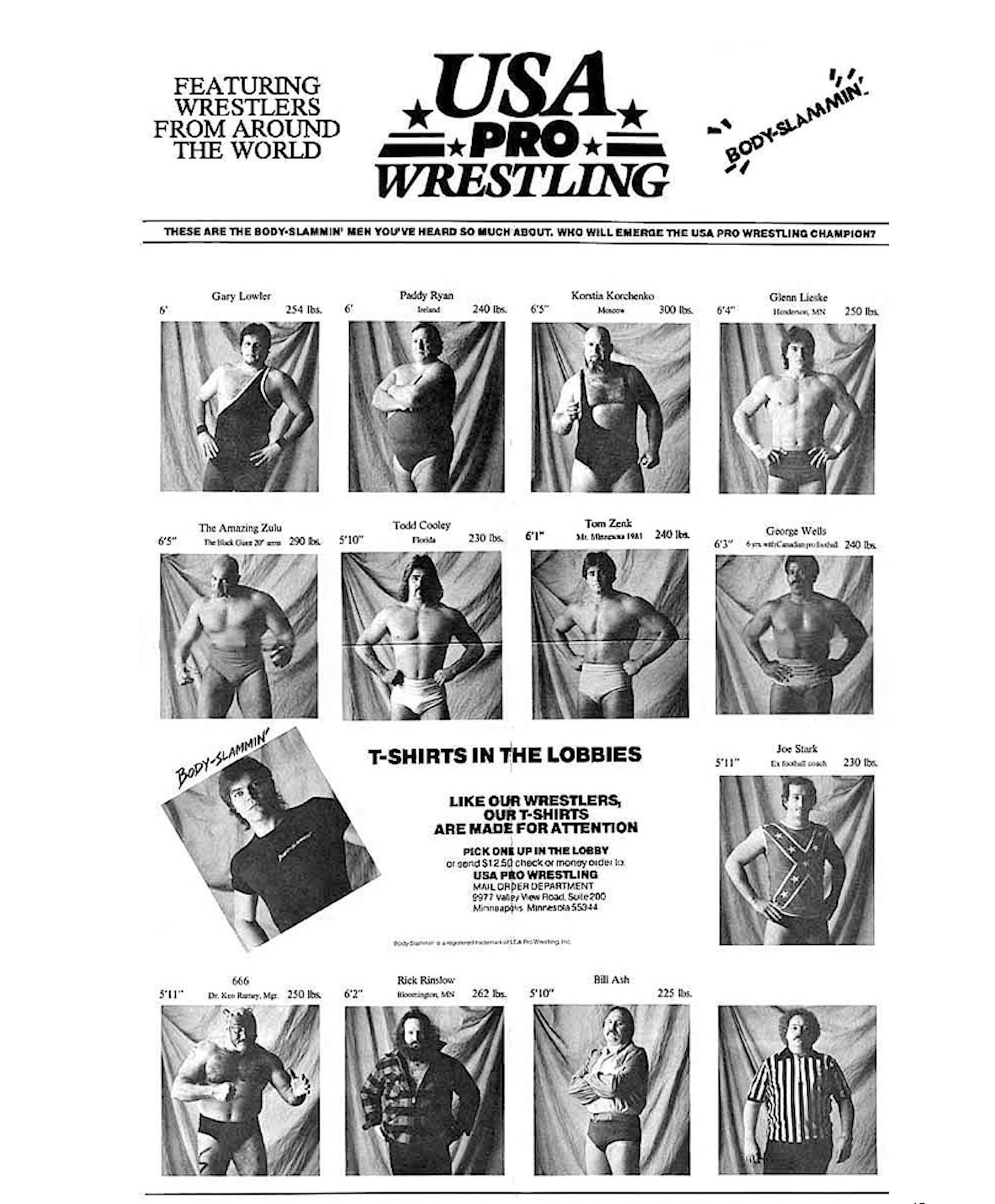 USA Pro Wrestling roster brochure